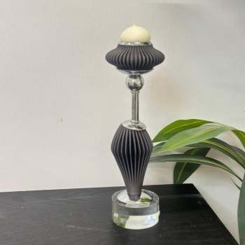 شمعدان بنفسجي اكرلك بنفسجي تصميم انيق31×5×5سم 