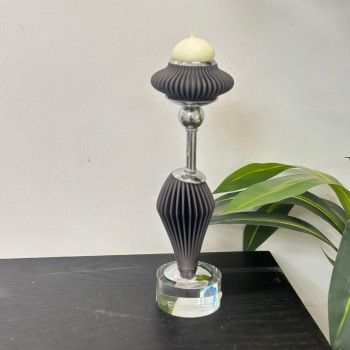 شمعدان بنفسجي اكرلك بنفسجي تصميم انيق31×5×5سم 