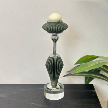 شمعدان اكرلك اخظر تصميم انيق31×5×5سم 