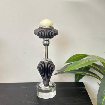 شمعدان بنفسجي اكرلك تصميم انيق30×5×5سم 