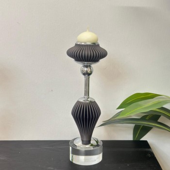 شمعدان بنفسجي اكرلك تصميم انيق30×5×5سم 