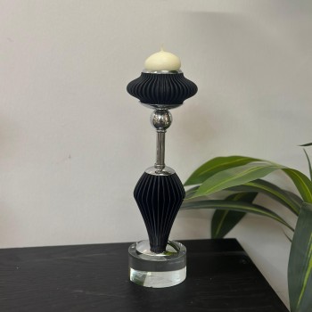 شمعدان اكرلك اسود تصميم انيق30×5×5سم 