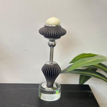 شمعدان بنفسجي اكرلك تصميم انيق 27×5×5سم 