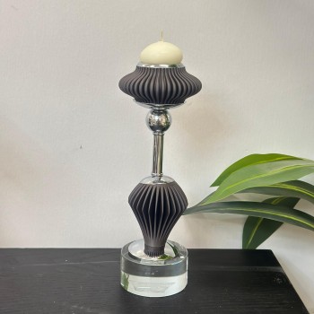 شمعدان بنفسجي اكرلك تصميم انيق 27×5×5سم 