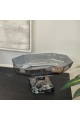 صينية تقديم مستطيل عميقة بقاعدة زجاج رمادي غامق - مناسبة لتقديم الفواكة والمكسرات 31×17×17سم