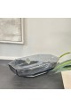 صينية تقديم مستطيل عميقة زجاج رمادي غامق - مناسبة لتقديم الفواكة والمكسرات31×17×7سم