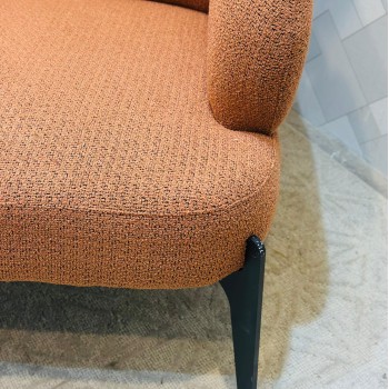 Royal Design Comfortable Swivel Lounge Chair in Orange Leather