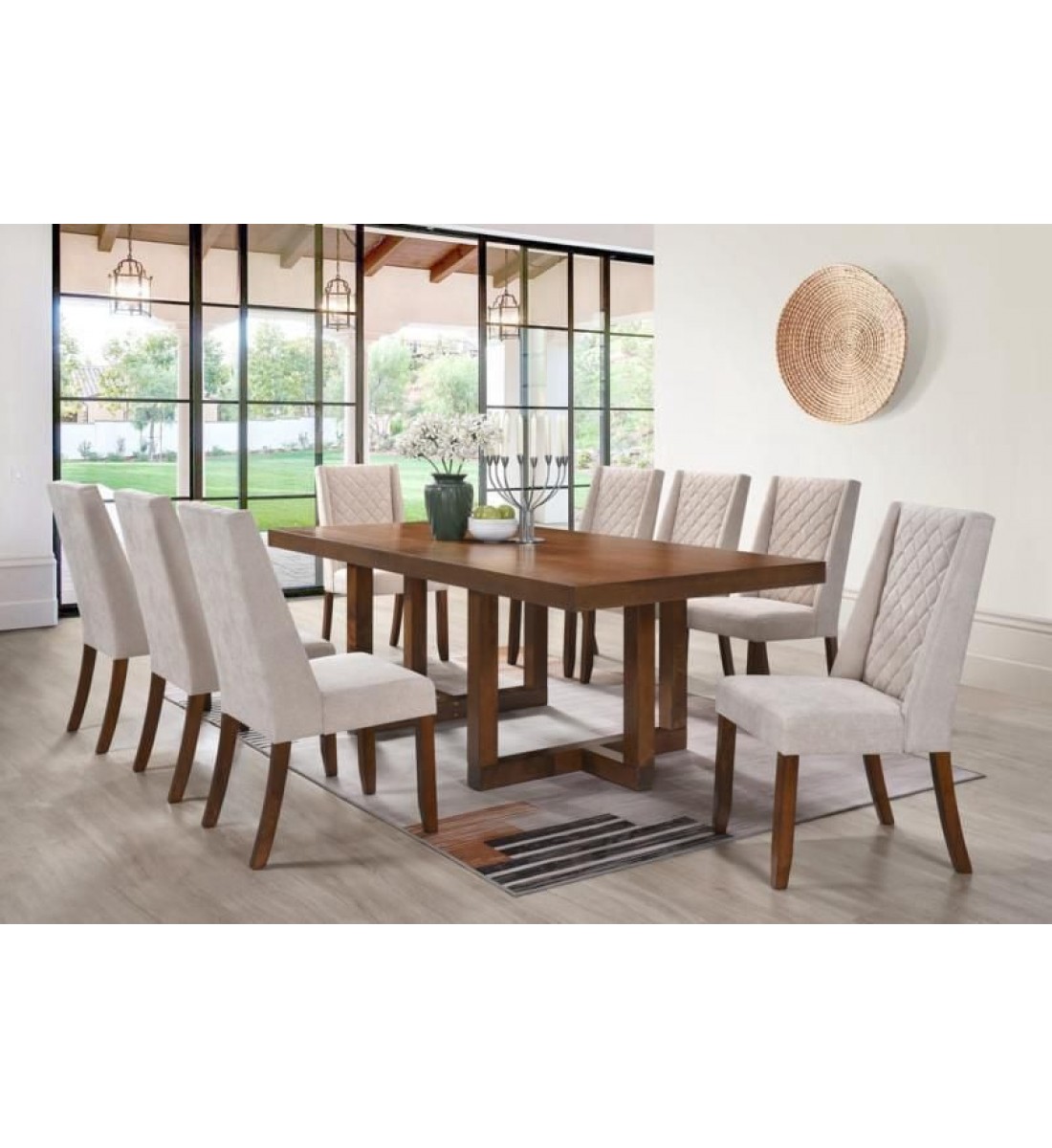 طاولة طعام 8 كراسى سطح خشب 