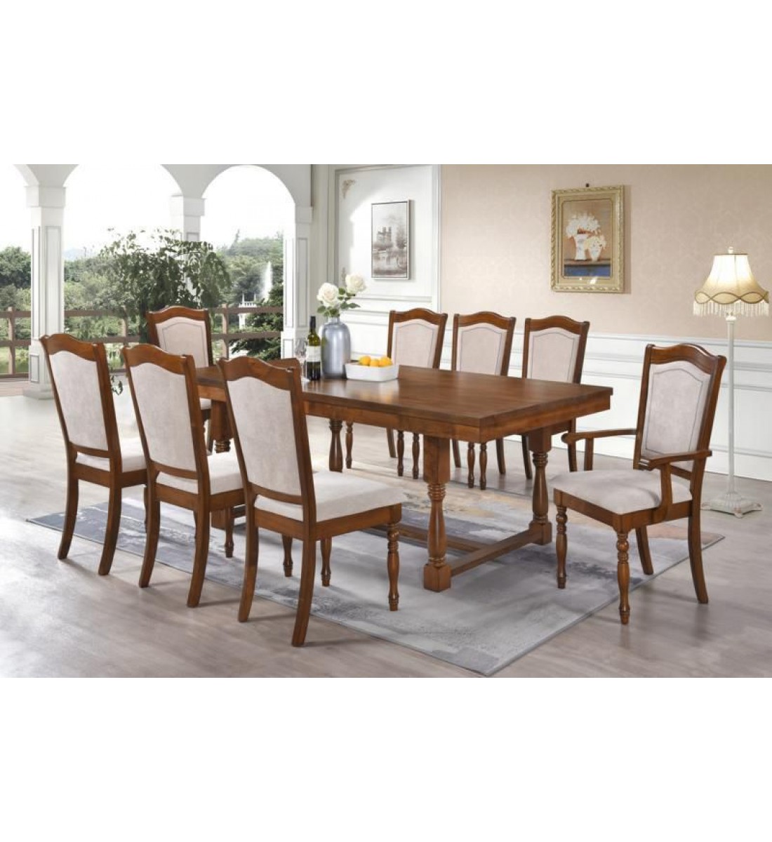 طاولة طعام 8 كراسى سطح خشب طاولة طعام 8 كراسى سطح خشب