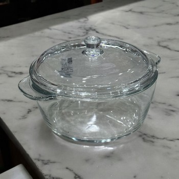 قدر زجاج بغطاء ومقبض 3.2 لتر