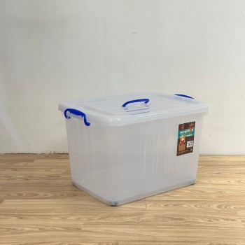 حافظة تخزين بلاستيكية كبيرة بعجلات – حل مثالي لتنظيم المساحات! 110لتر 