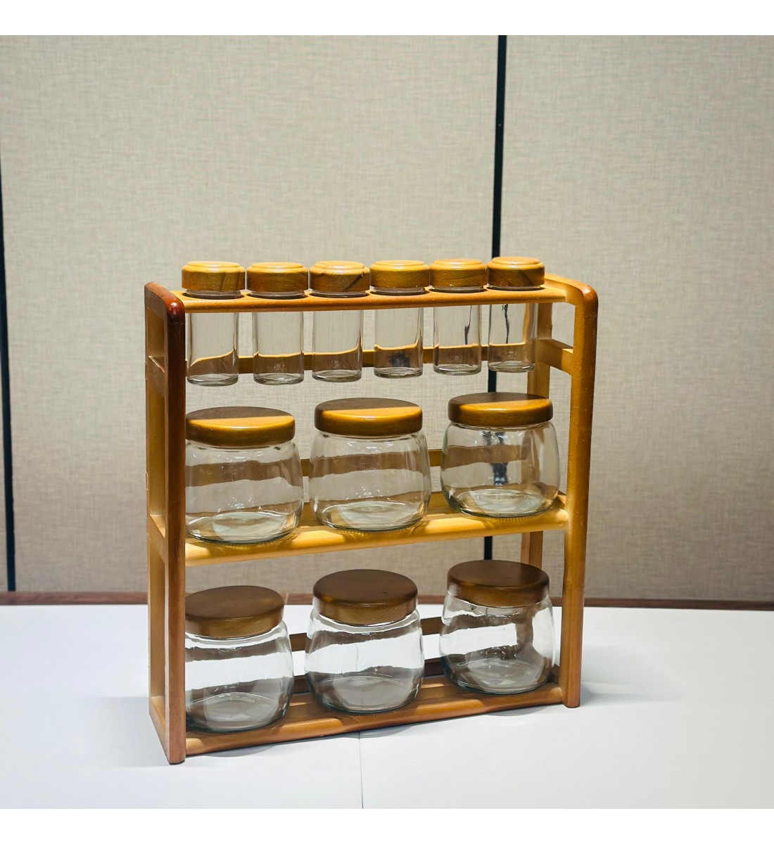 طقم بهارات أنيق بتصميم خشبي فاخر – لمسة تنظيم ولمعان في مطبخك! طقم بهارات أنيق بتصميم خشبي فاخر – لمسة تنظيم ولمعان في مطبخك!