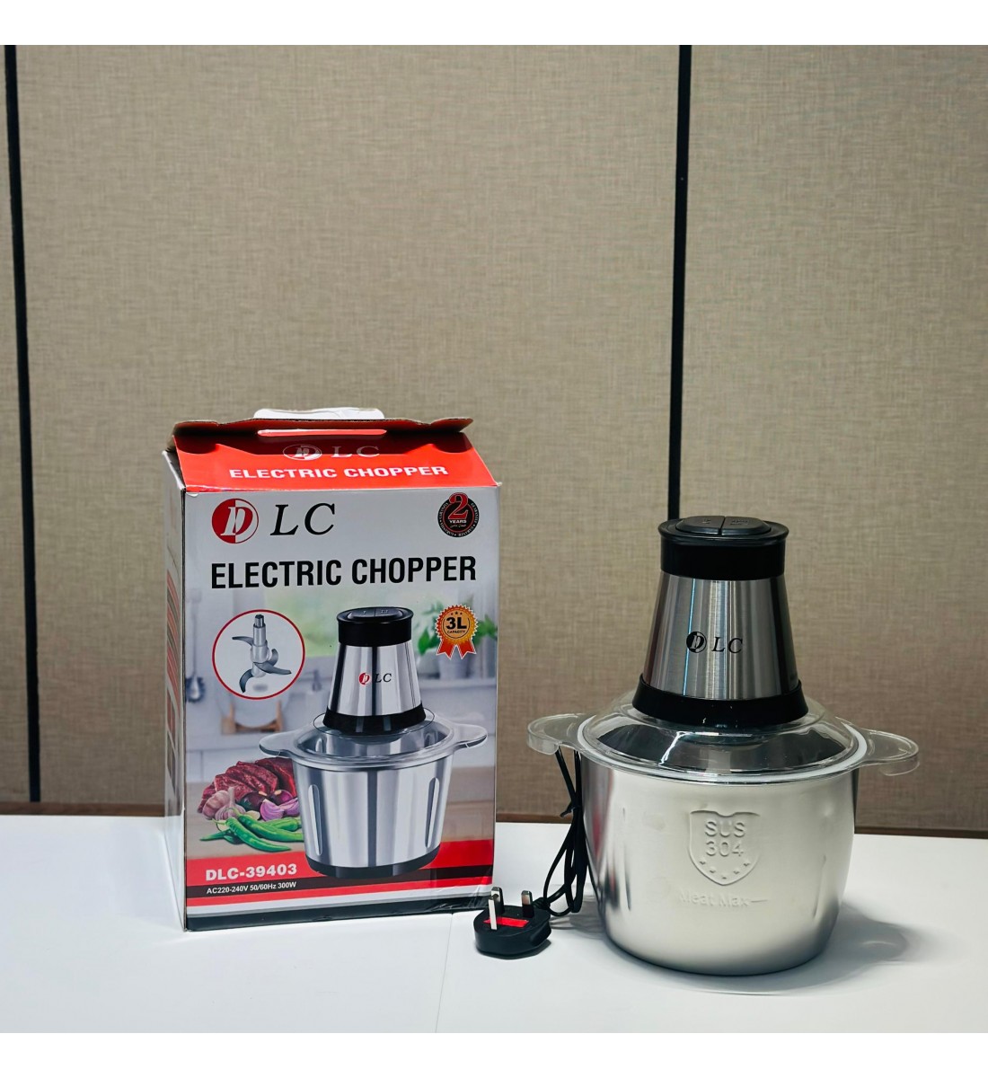 فرامة خضروات كهربائية من دي ال سي 300 واط 3 لتر (فضي)