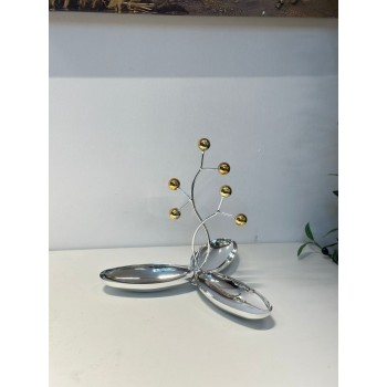 صحن تقديم معدني فاخر بتصميم عصري ثلاثي 