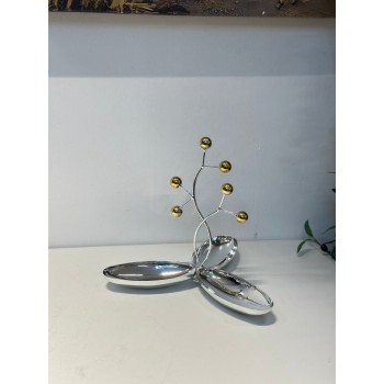 صحن تقديم معدني فاخر بتصميم عصري ثلاثي 