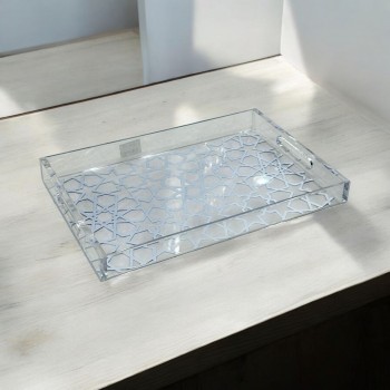 صينية تقديم اكريلك منقوش  40×27×5سم 
