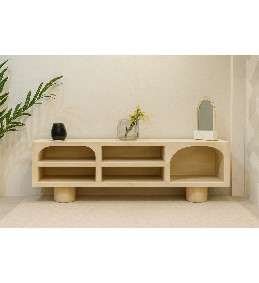  طاولة شاشة بلازما  تلفاز تصميم انيق خشب  160×35×60سم 