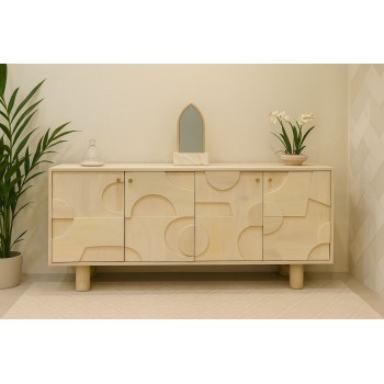 دولاب بوفيه  حشب بيج  160×80×40سم 