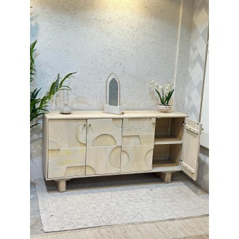 دولاب بوفيه  حشب بيج  160×80×40سم 