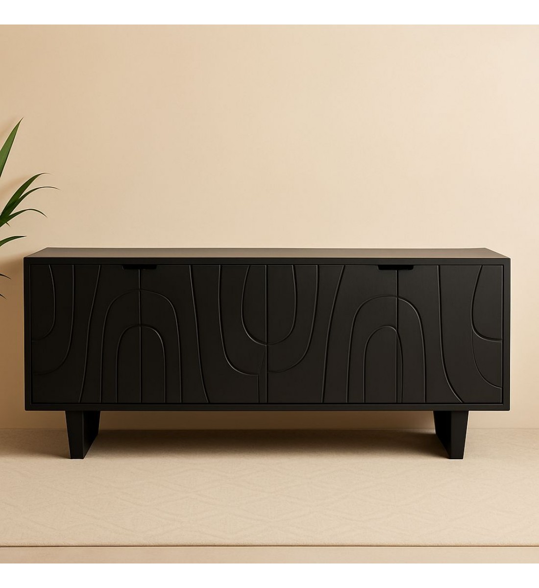 دولاب بوفيه حشب اسود 180×76×40سم دولاب بوفيه حشب اسود 180×76×40سم