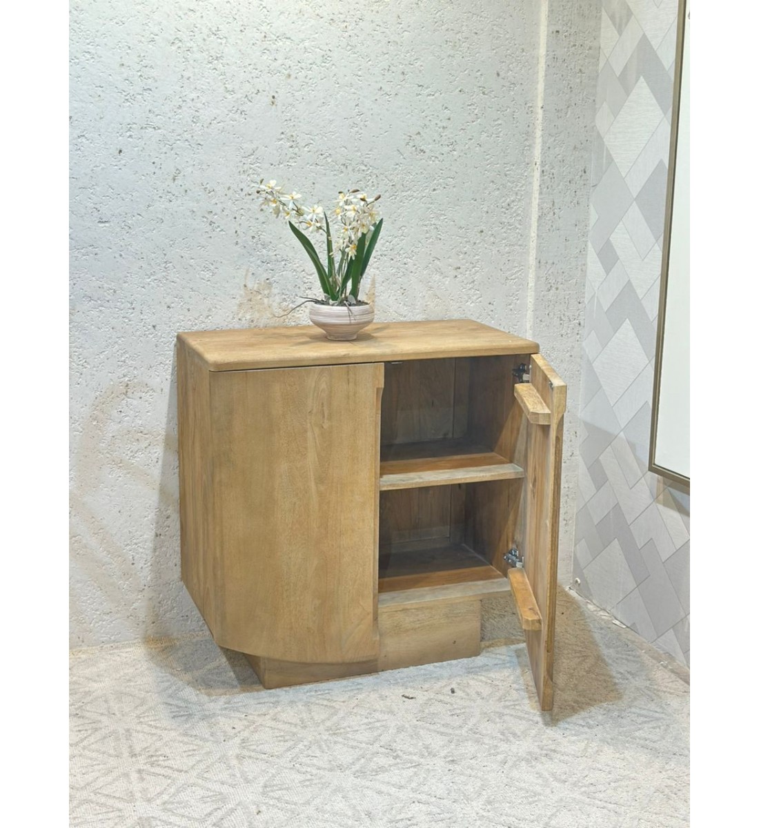 دولاب تخزين حشب بيج 80×80×40سم دولاب تخزين حشب بيج 80×80×40سم