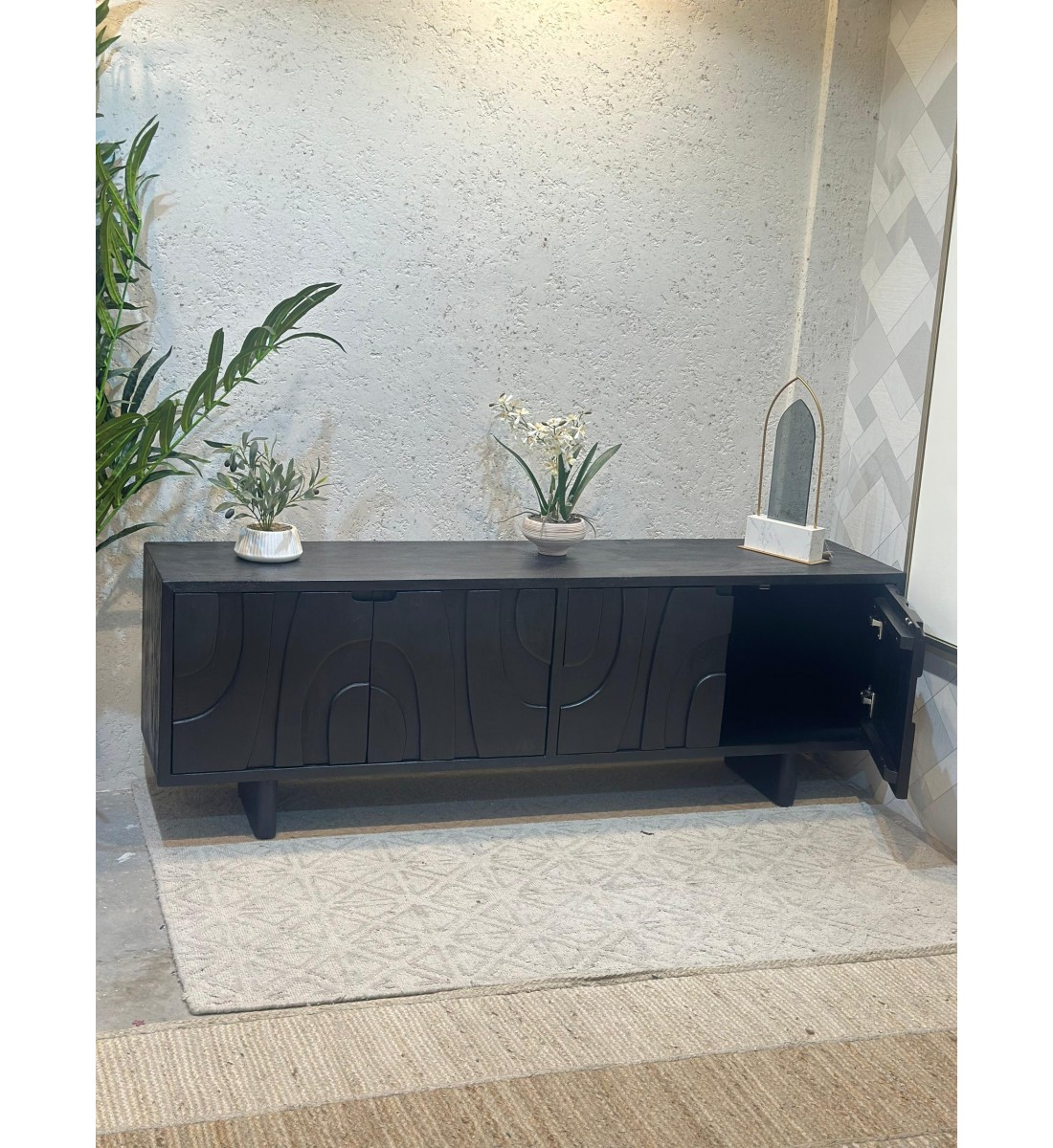  طاولة شاشة بلازما  تلفاز تصميم انيق خشب180×40×60سم 