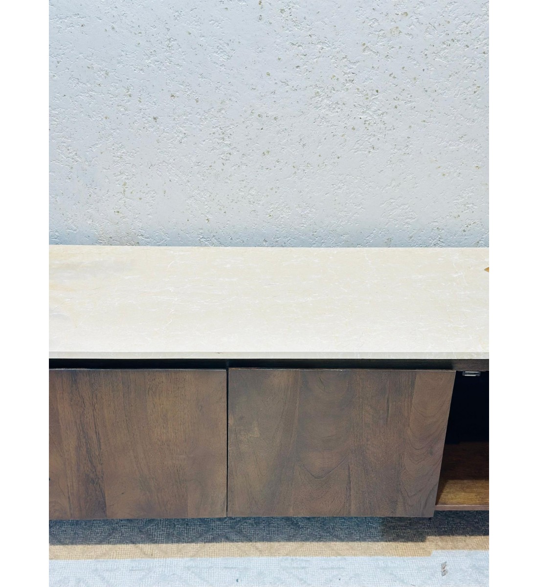  طاولة شاشة بلازما  تلفاز تصميم انيق خشب سح رخام ترفنتينوا 180×45×55سم 