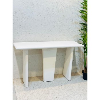 طاولة مدخل بتصميم عصري أنيق باللون الأبيض الناعم130×40×75سم 