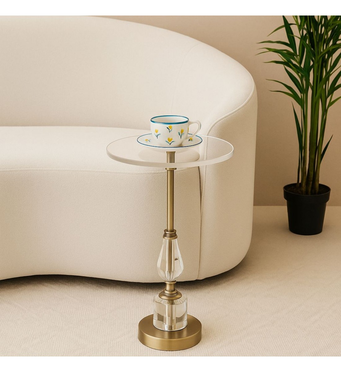  طاولة جانبية فاخرة بتصميم عصري أنيق 35×35×60سم 