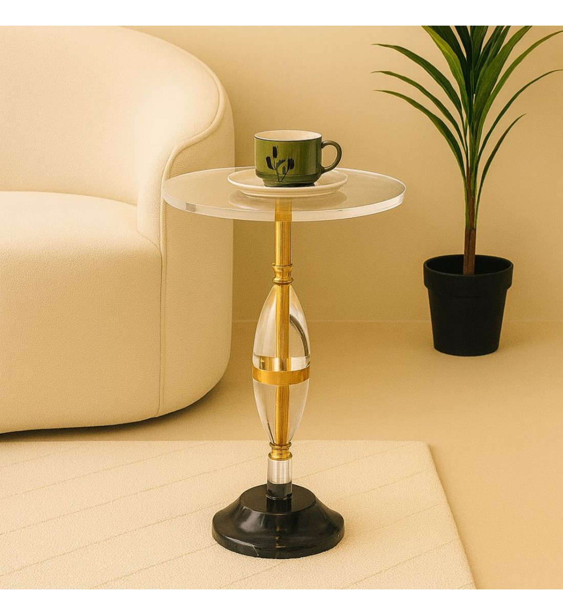  طاولة جانبية فاخرة بتصميم عصري أنيق 35×35×57سم 