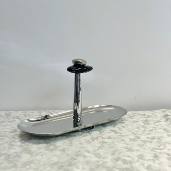 صحن تقديم معدني فاخر بتصميم مستطيل أنيق ولمسات عصرية لامعة،30×12×19سم 