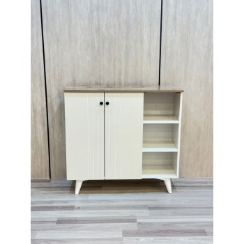 ركن كوفي ابيض سطح خشبي  100×33×95سم 