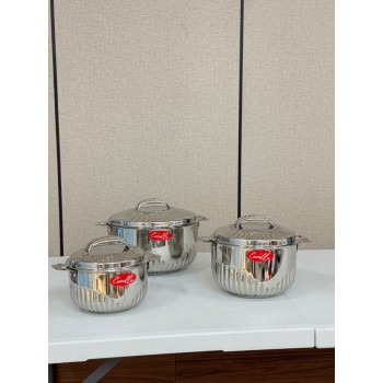 طقم حافظات طعام استيل متعدد الاستخدام 3 قطع 