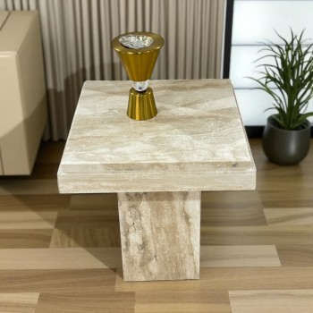 طاولة تقديم رخام ترفنتينوا 42×42×46سم 