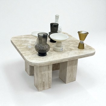 طاولة تقديم رخام ترفنتينوا  80×80×44سم 