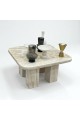 طاولة تقديم رخام ترفنتينوا  80×80×44سم 