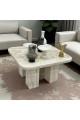 طاولة تقديم رخام ترفنتينوا  80×80×44سم 