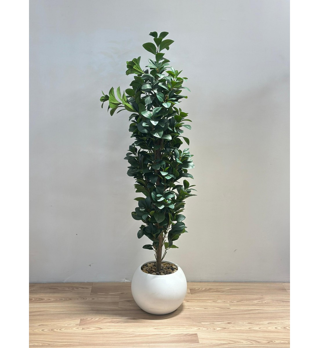 نبتة زينة صناعية بلمسة طبيعية بمركن ابيض 160سم 