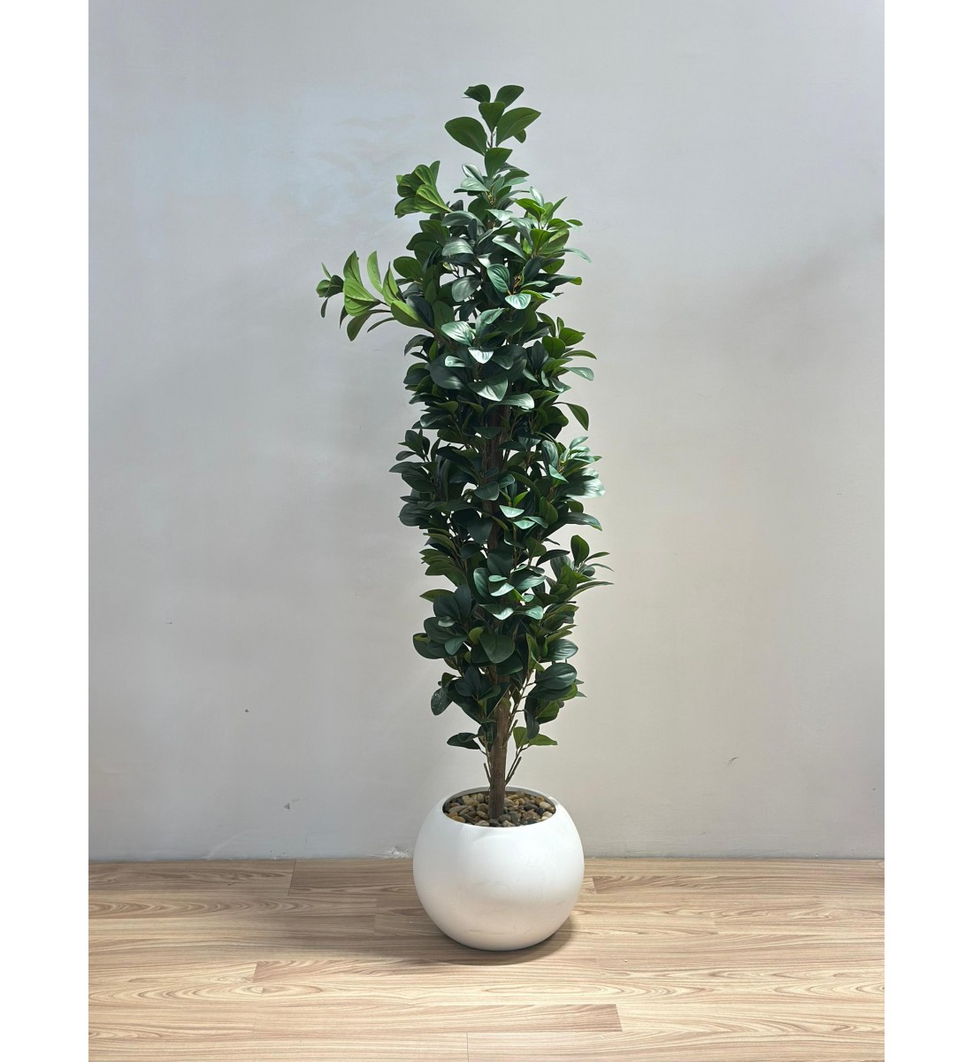 نبتة زينة صناعية بلمسة طبيعية بمركن ابيض 160سم 