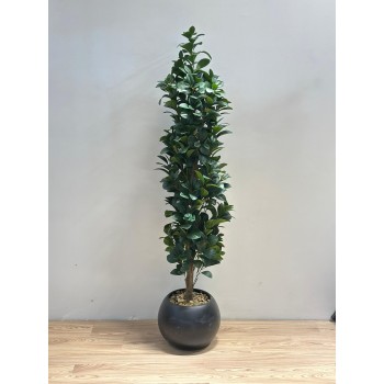 نبتة زينة صناعية بلمسة طبيعية بمركن اسود 160سم 