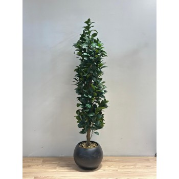 نبتة زينة صناعية بلمسة طبيعية بمركن اسود 160سم 