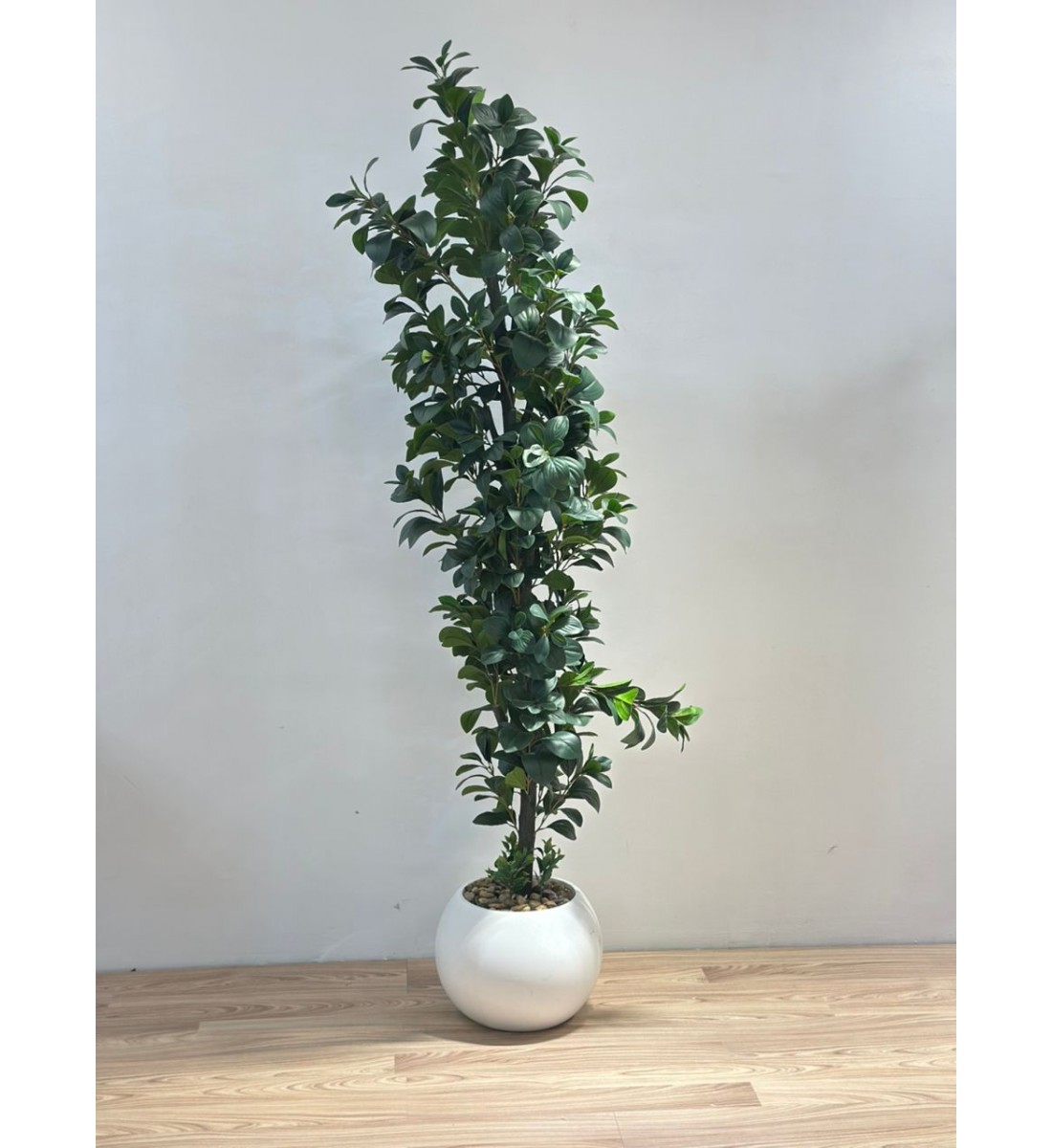 نبتة زينة صناعية بلمسة طبيعية بمركن ابيض 190سم 