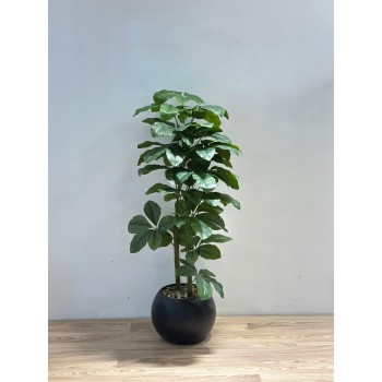 نبتة زينة صناعية بلمسة طبيعية بمركن اسود 130سم 