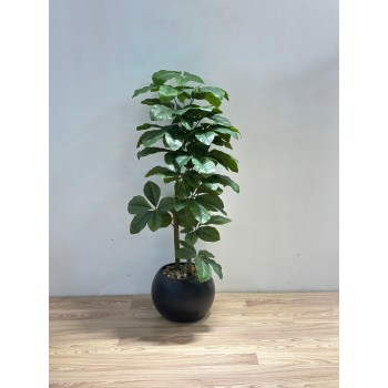 نبتة زينة صناعية بلمسة طبيعية بمركن اسود 130سم 