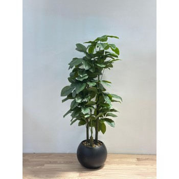 نبتة زينة صناعية بلمسة طبيعية بمركن اسود 145سم 