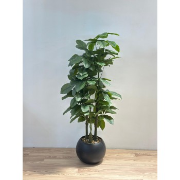 نبتة زينة صناعية بلمسة طبيعية بمركن اسود 145سم 