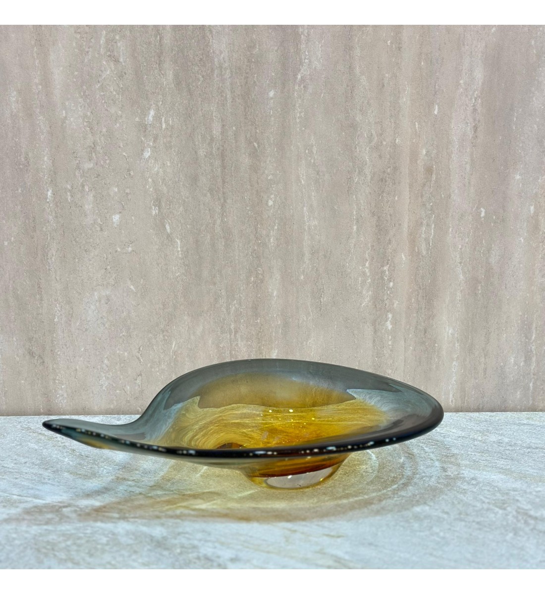 صحن تقديم زجاج مودرن بتصميم كلاسيك40×26×8سم 