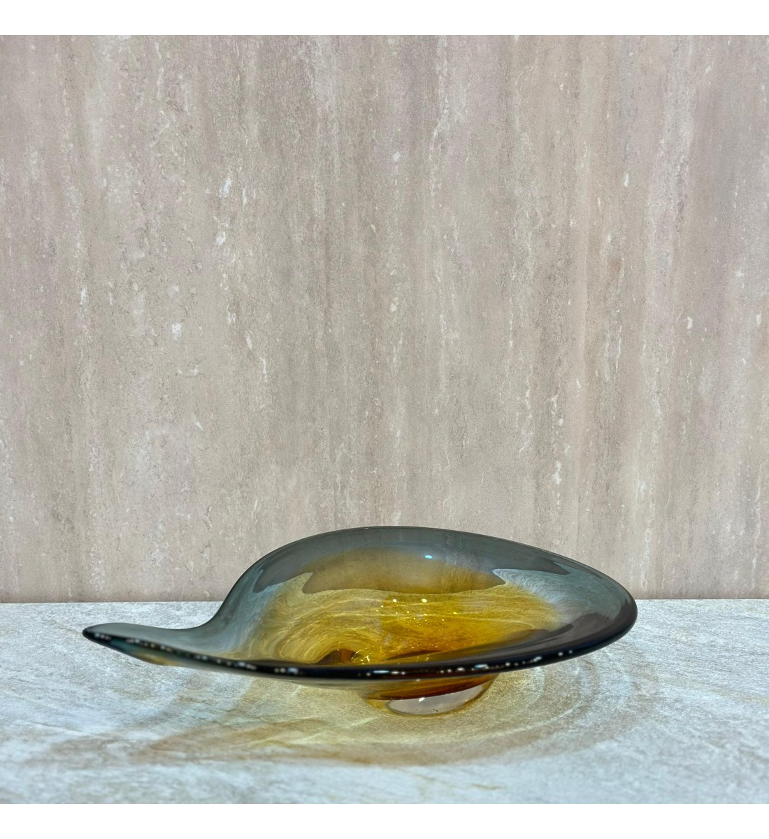 صحن تقديم زجاج مودرن بتصميم كلاسيك40×26×8سم 