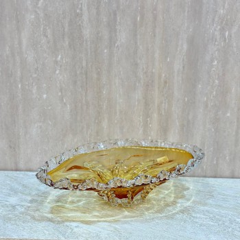 صحن تقديم زجاج مودرن بتصميم كلاسيك44×30×12سم