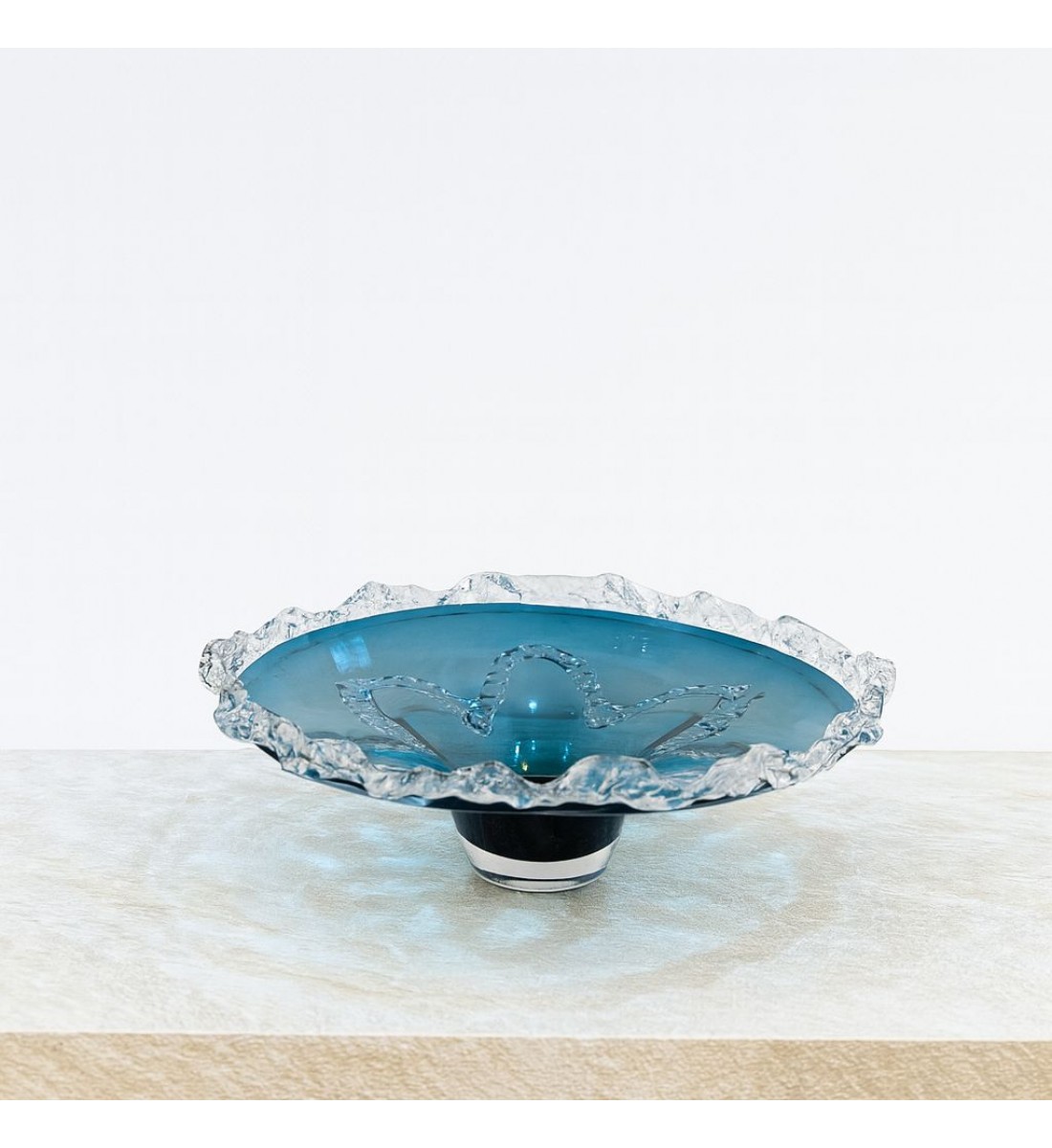 صحن تقديم زجاج مودرن بتصميم كلاسيك 38×38×11سم صحن تقديم زجاج مودرن بتصميم كلاسيك 38×38×11سم